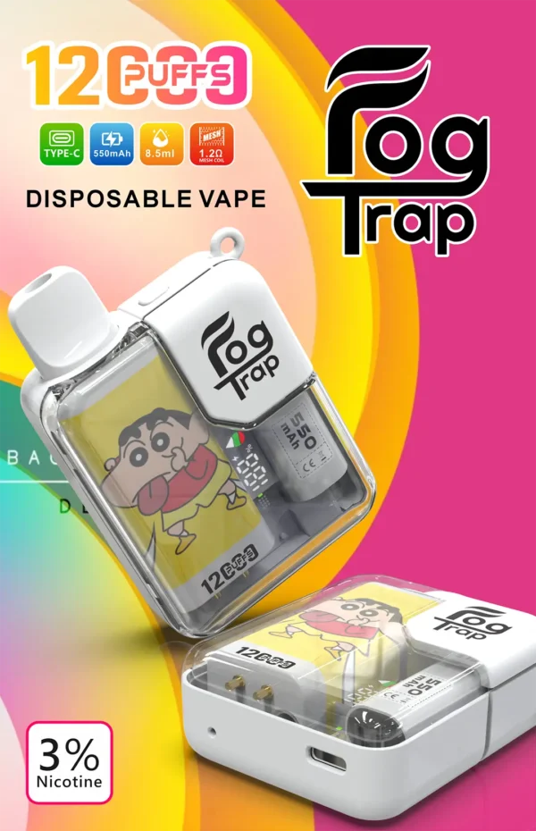 【滿10贈1】Fog Trap小新LABUBU 12000口｜油電顯示防漏，雙檔功率，台灣正品現貨快速出貨