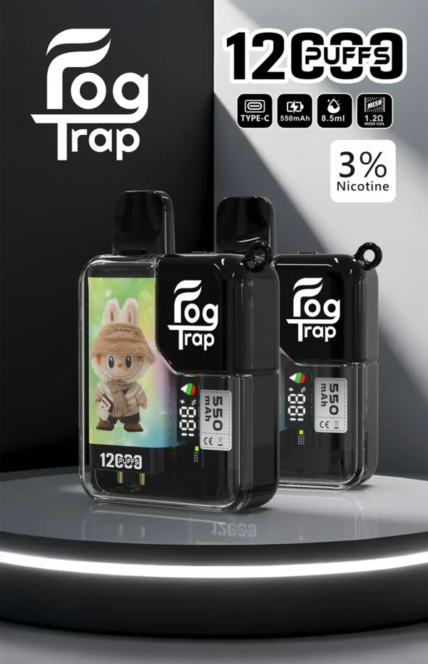【滿10贈1】Fog Trap小新LABUBU 12000口｜油電顯示防漏，雙檔功率，台灣正品現貨快速出貨