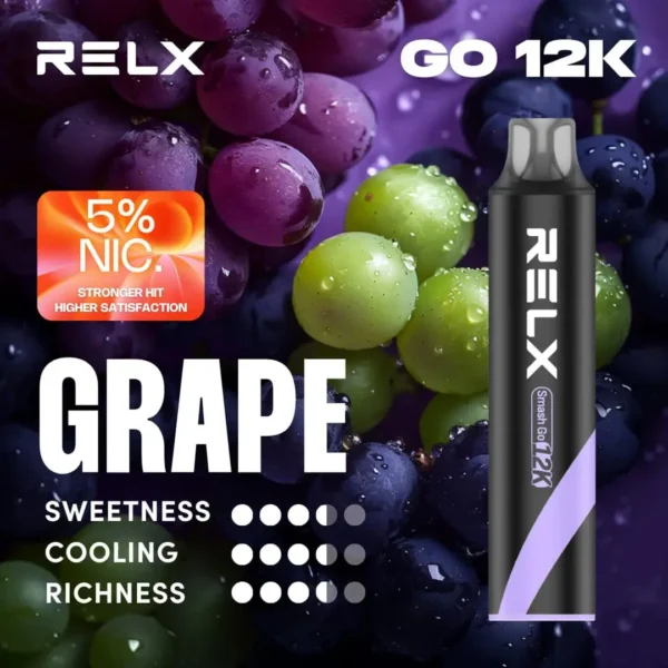 Grape-5.webp RELX Smash Go 12000口拋棄式電子煙|15ml防乾燒5%丁鹽,台灣現貨正品安全超取
