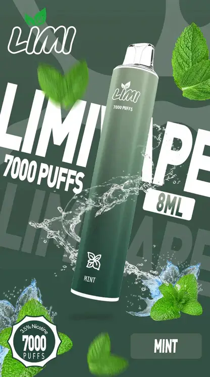 LIMI 7000口拋棄式電子煙｜LED發光650mAh可充電，水果涼感，台灣正品現貨快速出貨