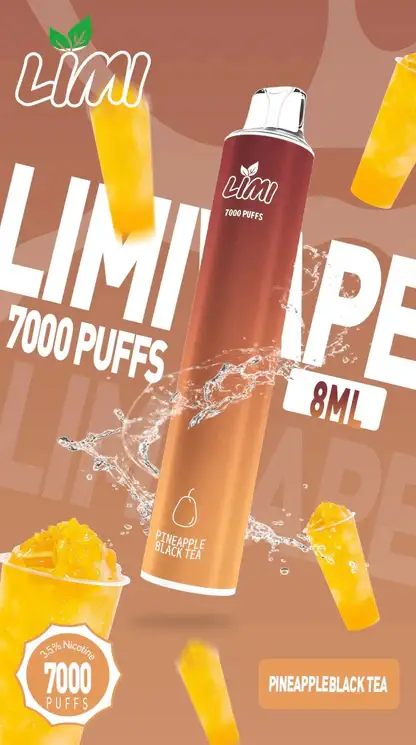 LIMI 7000口拋棄式電子煙｜LED發光650mAh可充電，水果涼感，台灣正品現貨快速出貨