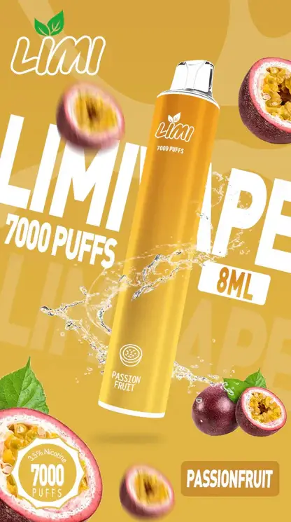 LIMI 7000口拋棄式電子煙｜LED發光650mAh可充電，水果涼感，台灣正品現貨快速出貨