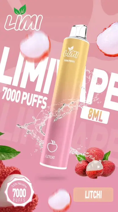 LIMI 7000口拋棄式電子煙｜LED發光650mAh可充電，水果涼感，台灣正品現貨快速出貨
