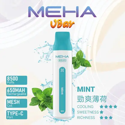 MEHA VBar 魅嗨 8500口拋棄式電子煙｜650mAh可充電，水果涼感，台灣正品現貨快速出貨