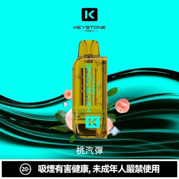 【買一盒煙彈送主機】KEYSTONE FLEX-3 鑰石 25000口 磁吸換彈拋棄式電子煙套裝｜15ml透明油艙 22W/28W/40W三段功率 1100mAh大電池，台灣現貨正品快速出貨