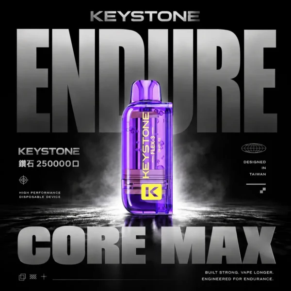 【買一盒煙彈送主機】KEYSTONE FLEX-3 鑰石 25000口 磁吸換彈拋棄式電子煙套裝｜15ml透明油艙 22W/28W/40W三段功率 1100mAh大電池，台灣現貨正品快速出貨