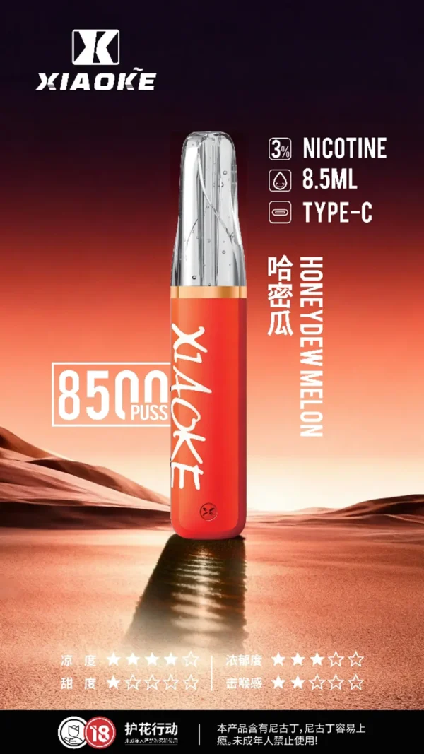 XIAOKE 梟客 8500口拋棄式電子煙｜8.5ml儲油量 3%丁鹽 支援Type-C充電，台灣現貨正品快速出貨