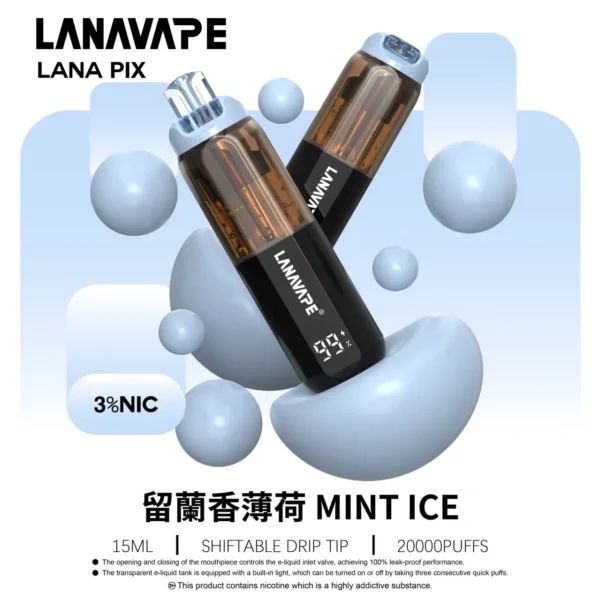 LANA-PIX-閃光彈-一次性20000口-留蘭香薄荷 LANA PIX 閃光彈 20000口拋棄式電子煙|獨家折疊吸嘴 15ml巨量儲油 Mesh網芯爆汁口感 3%丁鹽,台灣現貨正品快速出貨