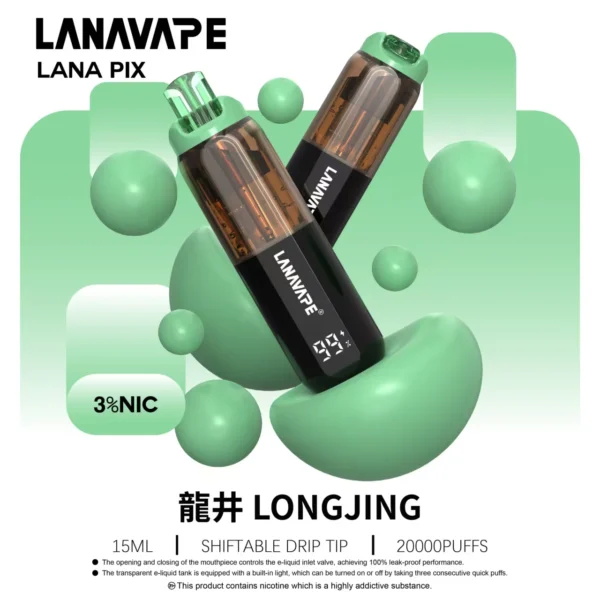 LANA-PIX-閃光彈-一次性20000口-龍井 LANA PIX 閃光彈 20000口拋棄式電子煙|獨家折疊吸嘴 15ml巨量儲油 Mesh網芯爆汁口感 3%丁鹽,台灣現貨正品快速出貨