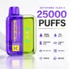 【買一盒煙彈送主機】KEYSTONE FLEX-3 鑰石 25000口 磁吸換彈拋棄式電子煙套裝｜15ml透明油艙 22W/28W/40W三段功率 1100mAh大電池，台灣現貨正品快速出貨