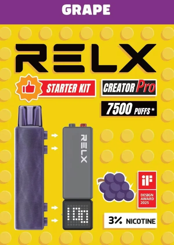 RELX 悅刻 Creator積木 7000口 拋棄式電子煙套裝｜含主機 入門套裝 6ml儲油倉 3%丁鹽綿密口感，台灣現貨正品快速出貨